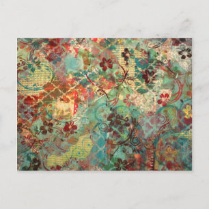 Mixed Media hand painted design Postcard