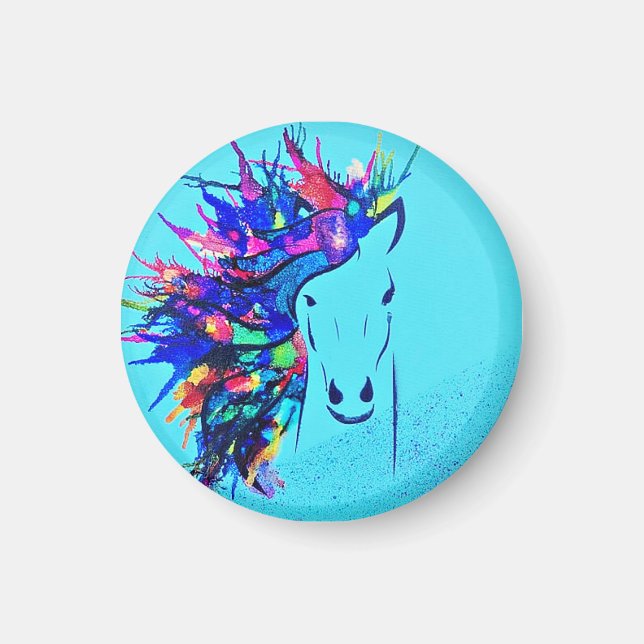 Mixed Media Horse Magnet (Front)
