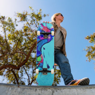 Mixed Media Horse Skateboard