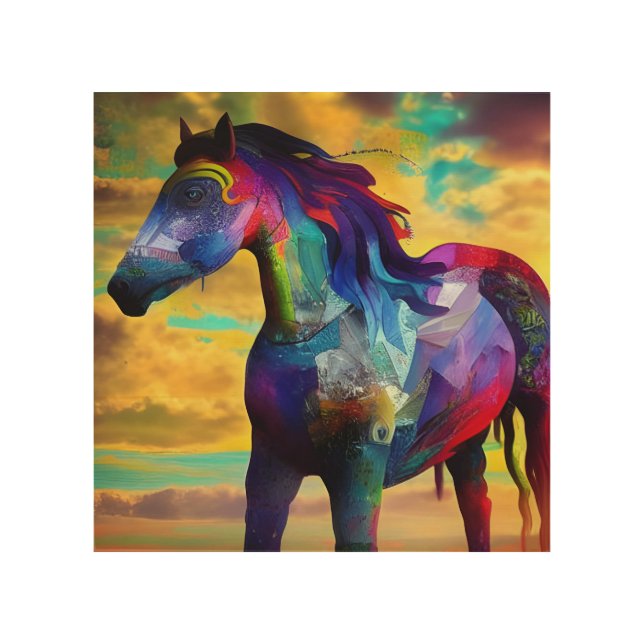 Mixed Media Horse Wood Wall Art (Front)