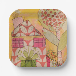 Mixed Media House Paper Plates
