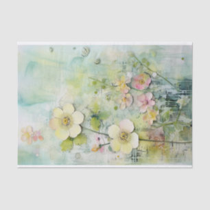 Mixed Media in a charming turquoise and lemon Tissue Paper