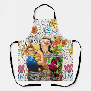 Mixed Media Inspirational Rosie the Riveter Apron