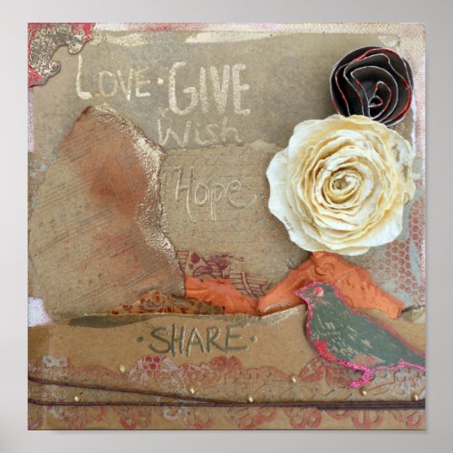 Mixed Media Love Art Print