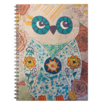 Mixed Media Owl Journal for the Owl Lover