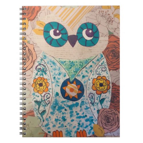 Mixed Media Owl Journal for the Owl Lover