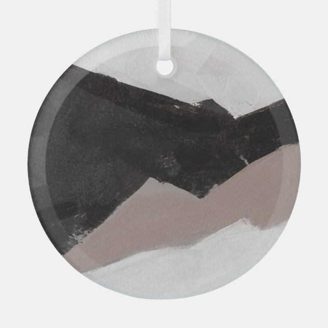 Mixed media painting, minimalist abstract design. glass ornament (Front)