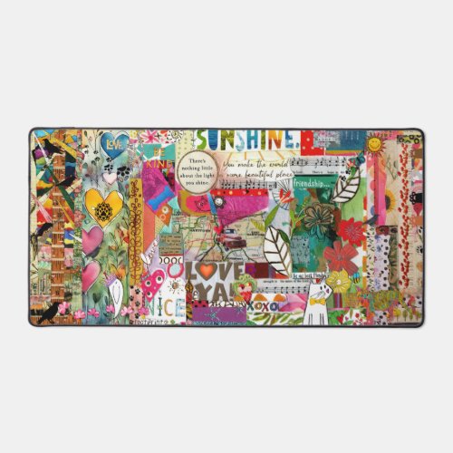 Mixed Media Pop Art Collage Desk Mat