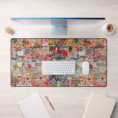 Mixed Media Pop Art Collage Desk Mat