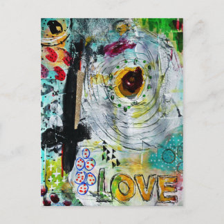 Mixed media postcard