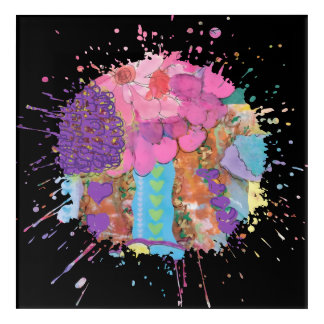 Mixed Media Splash Acrylic Wall Art