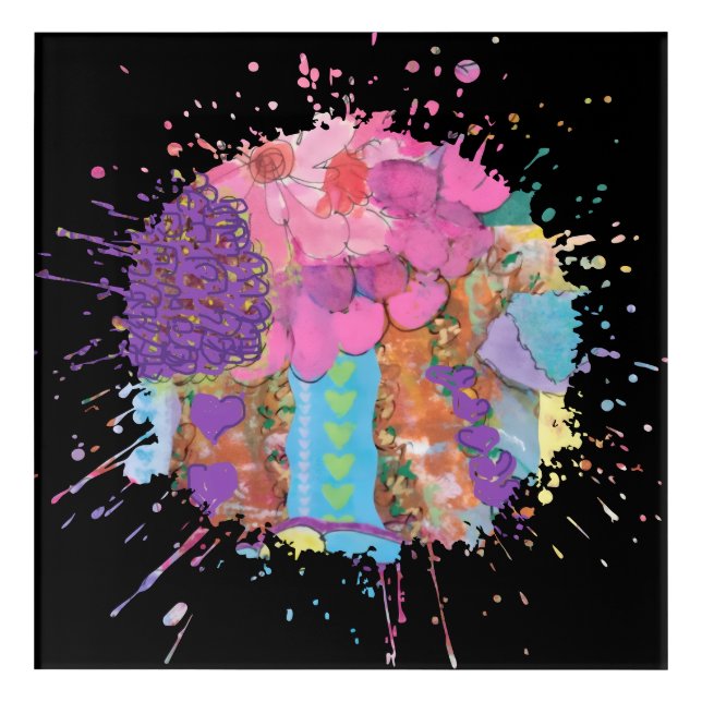 Mixed Media Splash Acrylic Wall Art (Front)