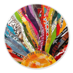 Mixed Media Sun Ceramic Knob