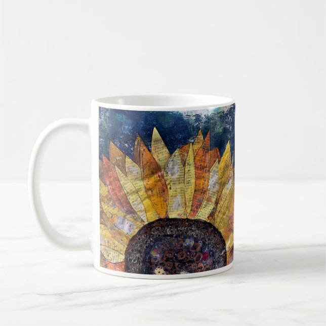Mixed media sunflower mug (Left)