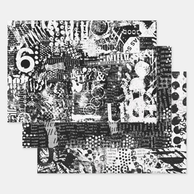 Mixed Media Text Collage or Decoupage Paper (Set)