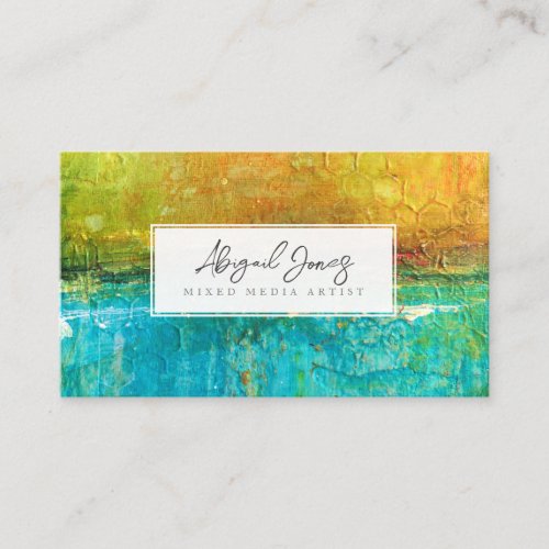 Mixed Media Texture Distress Painting Artist Appointment Card