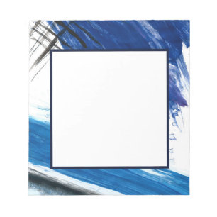 Mixed media watercolor blue abstract artistic notepad