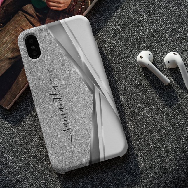 Mixed Metal 3-D Glitter Gold Monogram   Case-Mate  iPhone Case (Creator Uploaded)