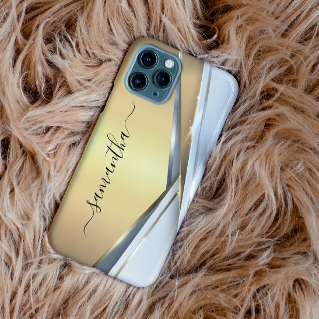 Mixed Metal 3-D Gold Monogram    Case-Mate iPhone Case (Creator Uploaded)