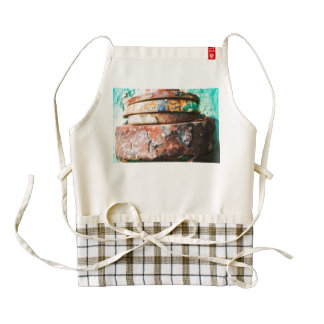 mixed metal race to cake zazzle HEART apron