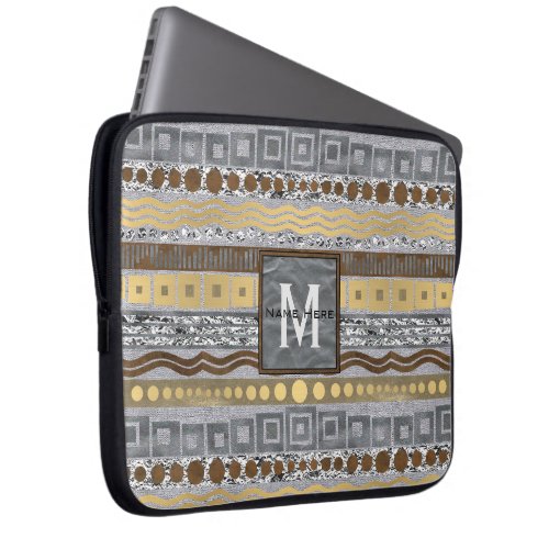 Mixed Metals Monogram Computer Essentials School Laptop Sleeve