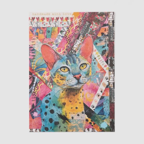Mixed Mixed Paper Cat Collage Tissue Paper