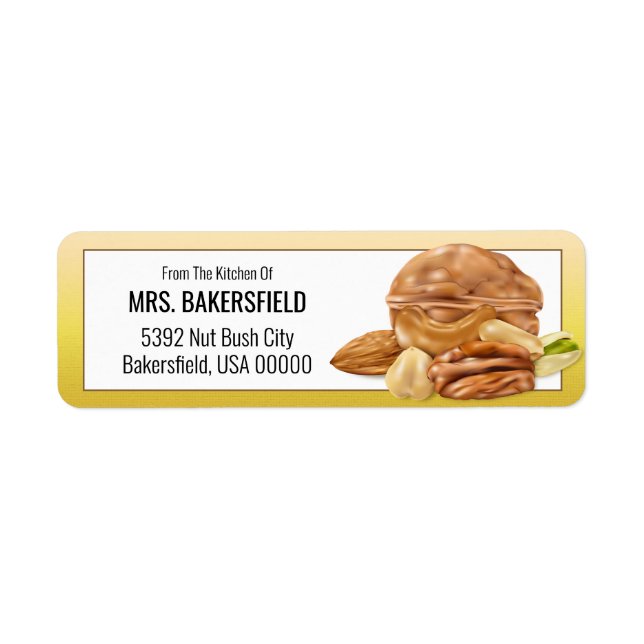 Mixed Nuts Baking Gift Label (Front)