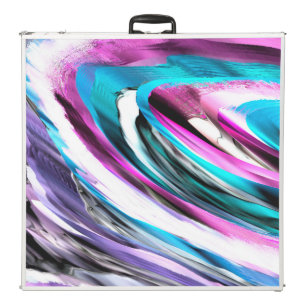 Mixed of gradient and drizzle, cyan and pink beer pong table