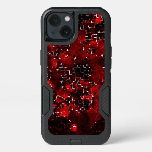 Mixed of showy and rustic red petals under mosaic  iPhone 13 case