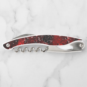 Mixed of showy and rustic red petals under mosaic waiter's corkscrew