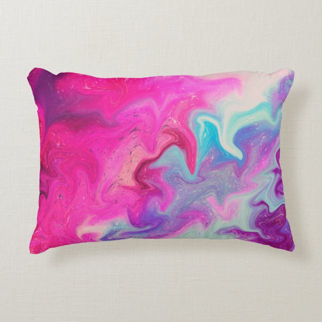 Mixed paint background accent pillow (Front)