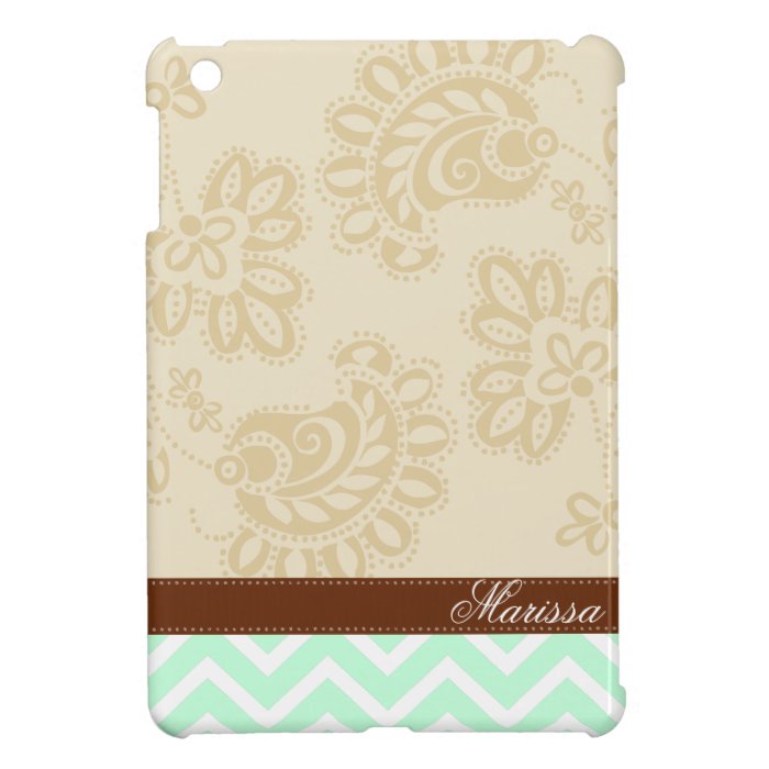 Mixed Pattern   Brown & Mint Custom iPad Mini Case