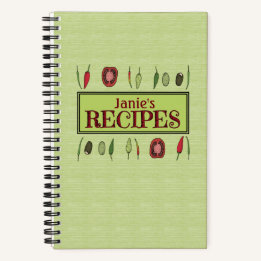 Mixed Peppers Personalizable Spiral Recipe Book