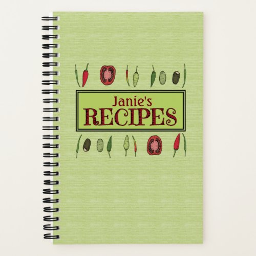 Mixed Peppers Personalizable Spiral Recipe Book