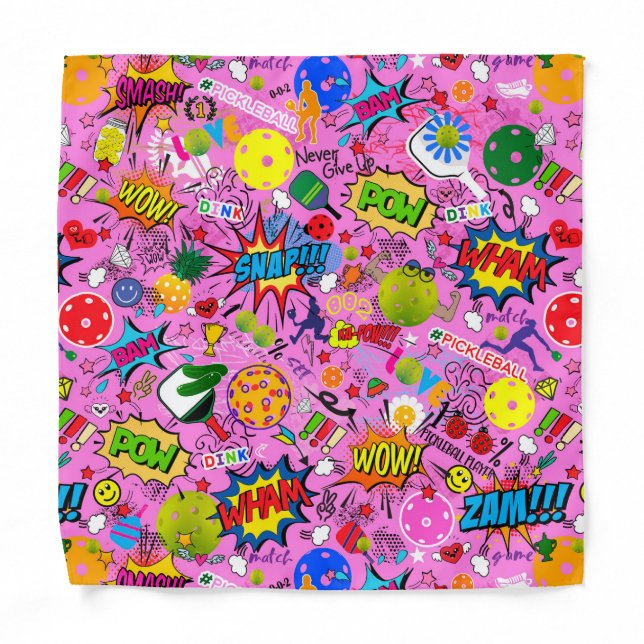 😍 mixed pickleball pink  bandana (Front)