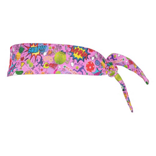  mixed pickleball pink  tie headband