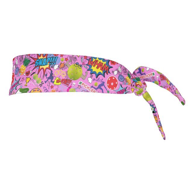 😍 mixed pickleball pink  tie headband (Rotate 90)