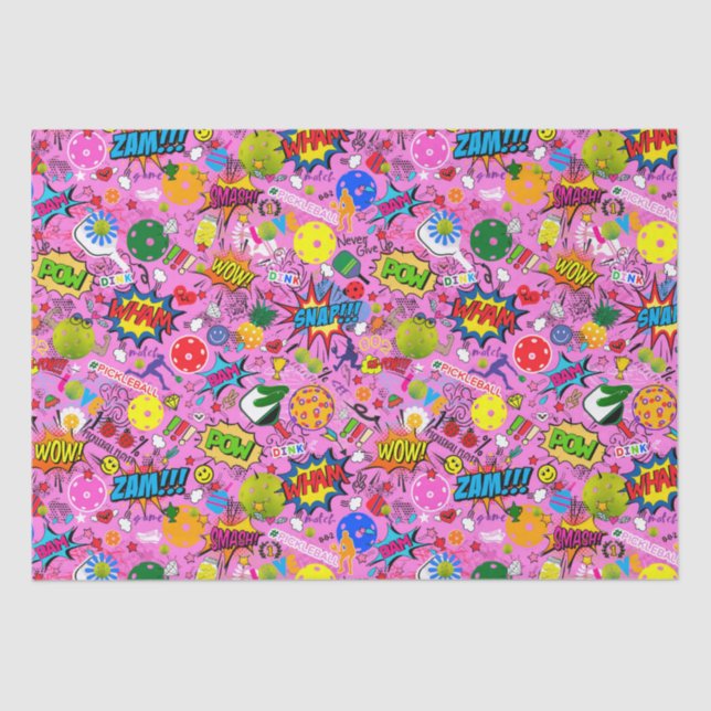 😍 mixed pickleball pink  tissue paper (Front)