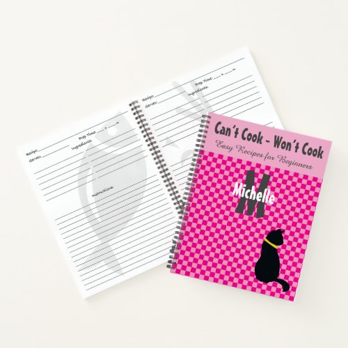 Mixed Pink Colors Checks for Cant Cook Wont Cook Notebook