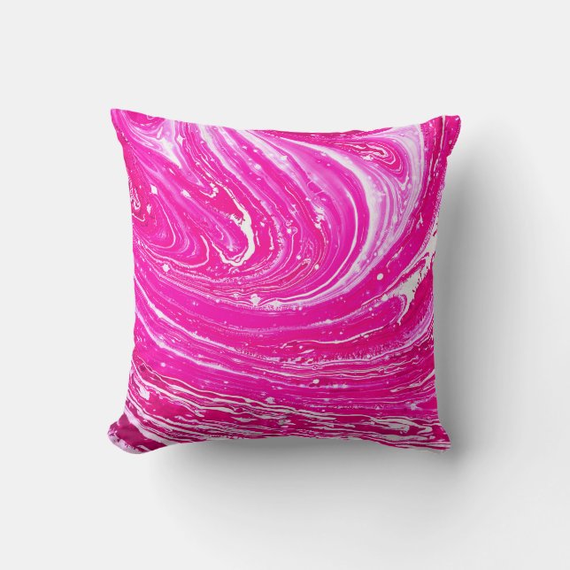 Mixed pink paint background throw pillow (Front)