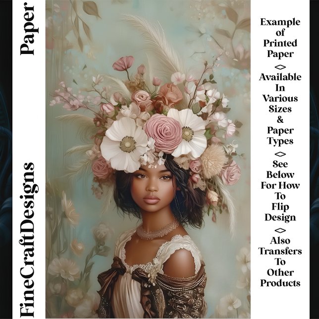Mixed Race Woman, Floral Headdress CP1 Craft Paper (Creator Uploaded)