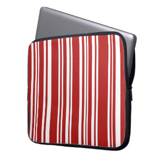 Mixed Red and White Stripes Laptop Sleeve