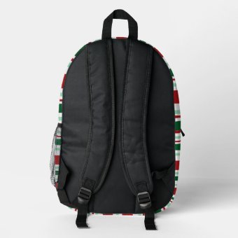 Mixed Red Green White Stripes Printed Backpack | Zazzle