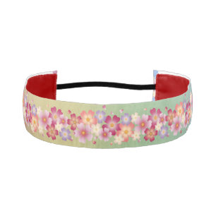Mixed Sakura Blossoms Kimono Style Rainbow Athletic Headband