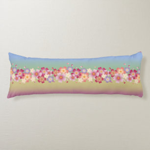 Mixed Sakura Blossoms Kimono Style Rainbow Body Pillow