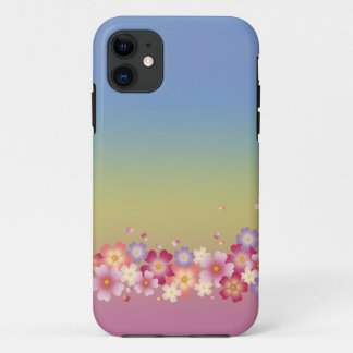 Mixed Sakura Blossoms Kimono Style Rainbow iPhone 11 Case