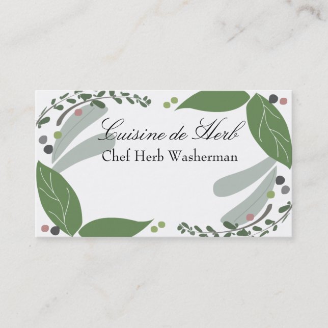 Mixed savory herbs chef catering business cards... business card (Front)