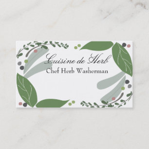 Mixed savory herbs chef catering business cards... card