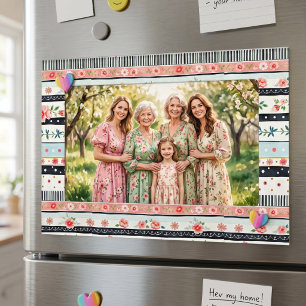 Mixed shabby chic patterns magnetic frame