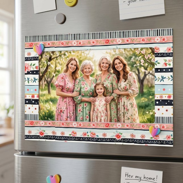 Mixed shabby chic patterns magnetic frame (Creator Uploaded)